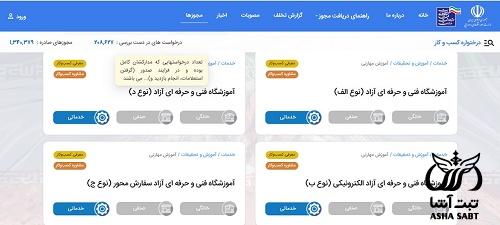 مجوز تاسیس آموزشگاه فنی و حرفه ای آزاد